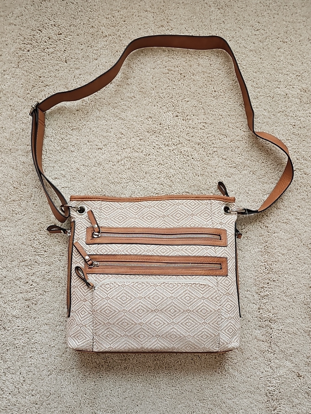 Bueno Taupe and Tan Crossbody Shoulder Bag, NWOT